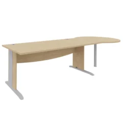Bureau droit Majesty - l. 180 x pr. 80 cm - avec convivialité goutte d'eau - piétement dégagement latéral