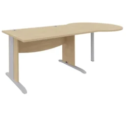 Bureau droit Majesty - l. 120 x pr. 80 cm - avec convivialité goutte d'eau - piétement dégagement latéral