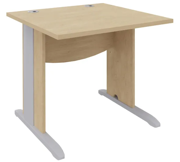 Bureau droit Majesty - l. 80 x pr. 80 cm piétement dégagement latéral