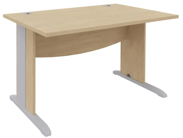 Bureau droit Majesty - l. 120 x pr. 80 cm piétement dégagement latéral