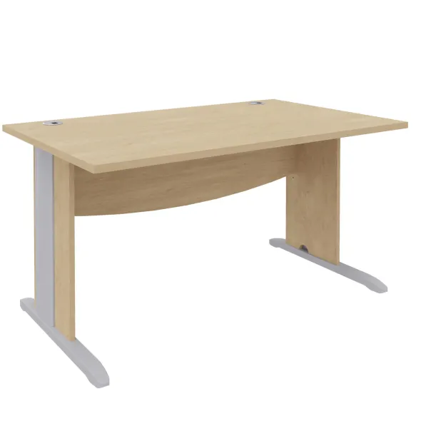 Bureau droit Majesty - l. 140 x pr. 80 cm piétement dégagement latéral