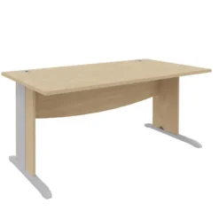 Bureau droit Majesty - l. 160 x pr. 80 cm piétement dégagement latéral