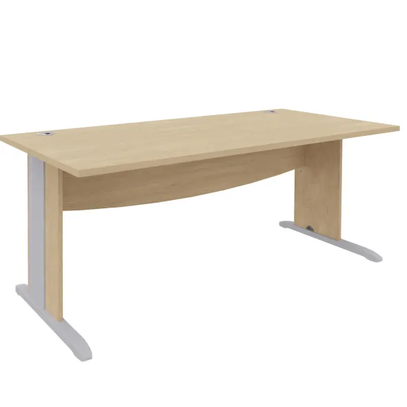 Bureau droit Majesty - l. 180 x pr. 80 cm piétement dégagement latéral
