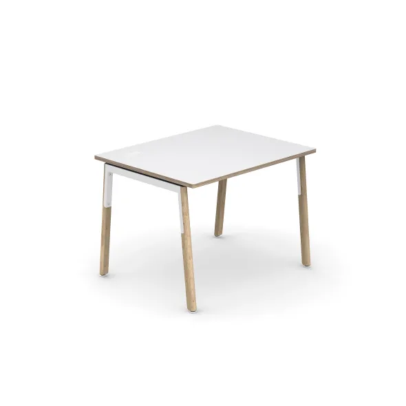 Bureau droit Nouvelle Vague - l. 140 x pr. 80 cm - pieds bois