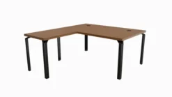 Bureau droit placage bois Epure Manager - l. 160 x pr. 100 + retour l. 80 x pr. 60 cm