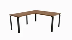 Bureau droit placage bois Epure Manager - l. 160 x pr. 100 + retour l. 80 x pr. 60 cm - top access ébénisterie