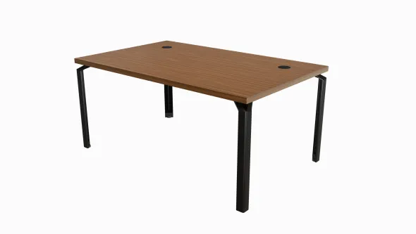 Bureau droit placage bois Epure Manager - l. 160 x pr. 100 cm