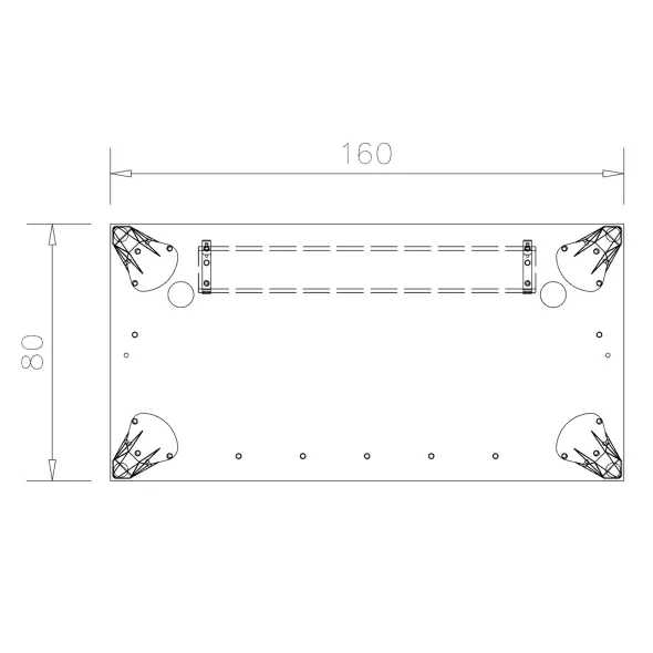 Bureau droit placage bois Epure Manager - l. 160 x pr. 80 cm
