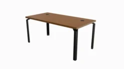 Bureau droit placage bois Epure Manager - l. 160 x pr. 80 cm
