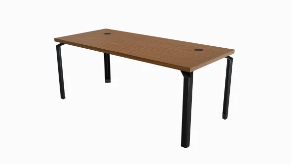 Bureau droit placage bois Epure Manager - l. 180 x pr. 80 cm