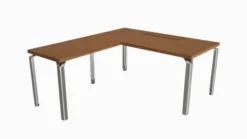 Bureau droit placage bois Epure Manager - l. 160 x pr. 100 + ret. l. 80 x pr. 60 cm - top access ébénisterie