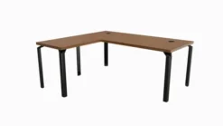Bureau droit placage bois Epure Manager - l. 180 x pr. 80 + retour l. 80 x pr. 60 cm