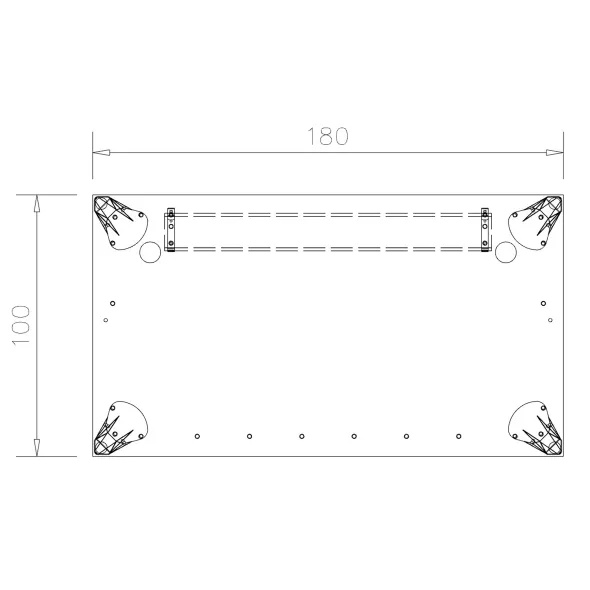 Bureau droit placage bois Epure Manager - l. 180 x pr. 100 cm