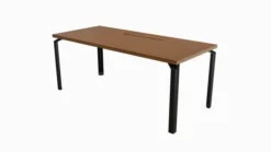 Bureau droit placage bois Epure Manager - l. 180 x pr. 80 cm - top access ébénisterie