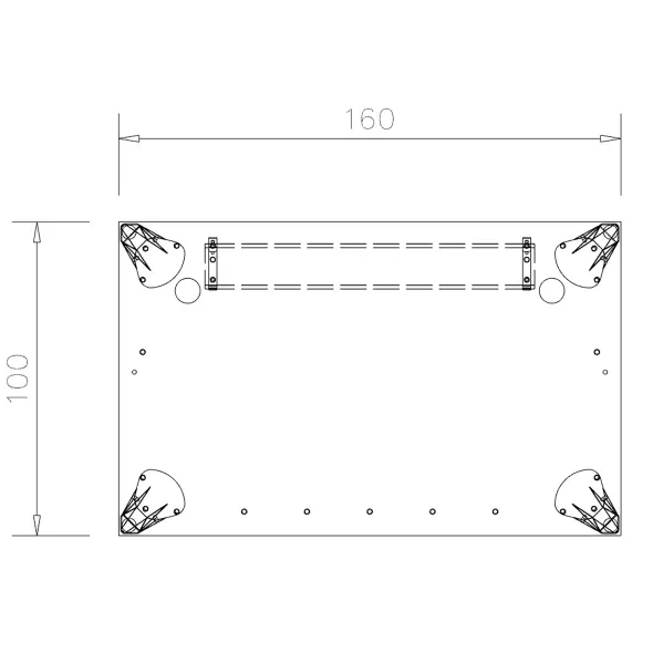 Bureau droit placage bois Epure Manager - l. 160 x pr. 100 cm - piétement aluminium poli