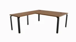 Bureau droit placage bois Epure Manager - l. 180 x pr. 100 + retour l. 100 x pr. 60 cm