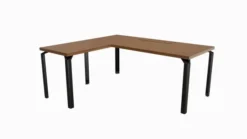 Bureau droit placage bois Epure Manager - l. 180 x pr. 80 + retour l. 80 x pr. 60 cm - top access ébénisterie