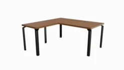 Bureau droit placage bois Epure Manager - l. 160 x pr. 80 + retour l. 80 x pr. 60 cm - top access ébénisterie