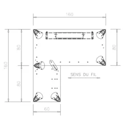 Bureau droit placage bois Epure Manager - l. 160 x pr. 80 + retour l. 80 x pr. 60 cm - top access ébénisterie