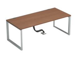 Bureau droit placage bois FrameOne II Manager - l. 200 x pr. 90 cm - piétement cadre