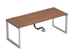 Bureau droit placage bois FrameOne II Manager - l. 200 x pr. 80 cm - piétement cadre
