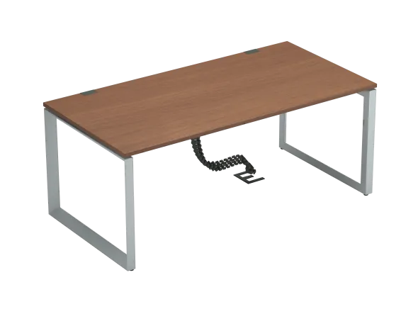Bureau droit placage bois FrameOne II Manager - l. 180 x pr. 90 cm - piétement cadre