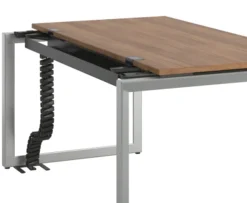 Bureau droit placage bois FrameOne II Manager - l. 180 x pr. 80 cm - piétement cadre
