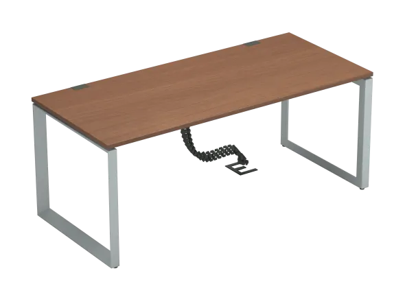 Bureau droit placage bois FrameOne II Manager - l. 180 x pr. 80 cm - piétement cadre