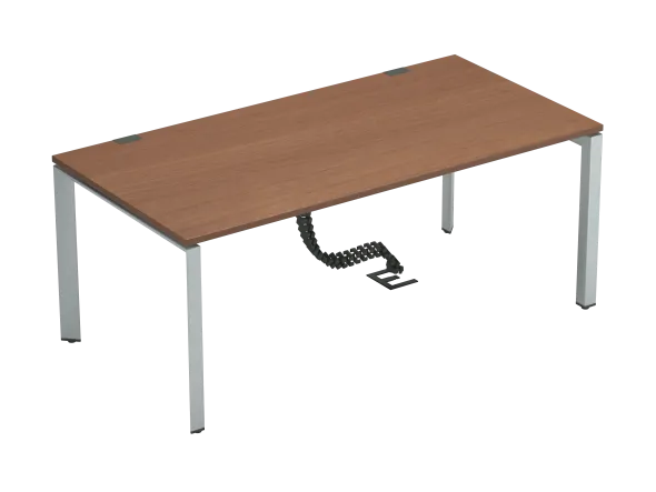 Bureau droit placage bois FrameOne II Manager - l. 180 x pr. 90 cm - piétement arche