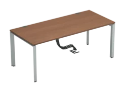 Bureau droit placage bois FrameOne II Manager - l. 180 x pr. 80 cm - piétement arche