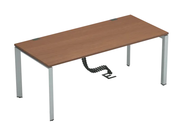 Bureau droit placage bois FrameOne II Manager - l. 180 x pr. 80 cm - piétement arche