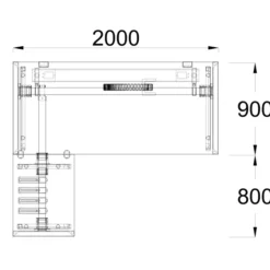 Bureau droit placage bois FrameOne II Manager - l. 200 x pr. 90 cm + retour l. 80 x pr. 60 cm - piétement arche