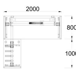 Bureau droit placage bois FrameOne II Manager - l. 200 x pr. 80 cm + retour l. 100 x pr. 60 cm - piétement arche