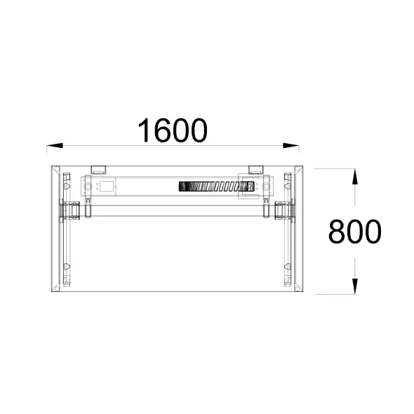 Bureau droit placage bois FrameOne II Manager - l. 160 x pr. 80 cm - piétement arche