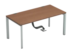Bureau droit placage bois FrameOne II Manager - l. 160 x pr. 80 cm - piétement arche