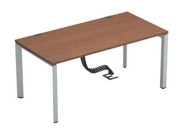 Bureau droit placage bois FrameOne II Manager - l. 160 x pr. 80 cm - piétement arche