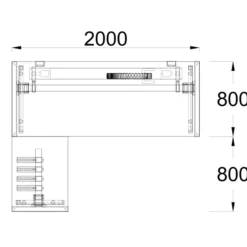 Bureau droit placage bois FrameOne II Manager - l. 200 x pr. 80 cm + retour l. 80 x pr. 60 cm - piétement cadre