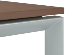 Bureau droit placage bois FrameOne II Manager - l. 200 x pr. 80 cm + retour l. 100 x pr.60 cm - piétement cadre