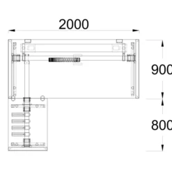 Bureau droit placage bois FrameOne II Manager - l. 200 x pr. 90 cm + retour l. 80 x pr. 60 cm - piétement cadre