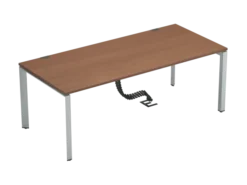 Bureau droit placage bois FrameOne II Manager - l. 200 x pr. 90 cm - piétement arche