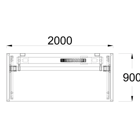Bureau droit placage bois FrameOne II Manager - l. 200 x pr. 90 cm - piétement arche