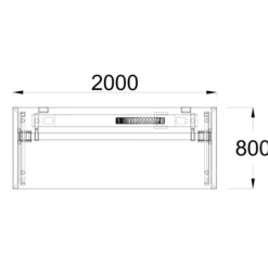 Bureau droit placage bois FrameOne II Manager - l. 200 x pr. 80 cm -piétement arche