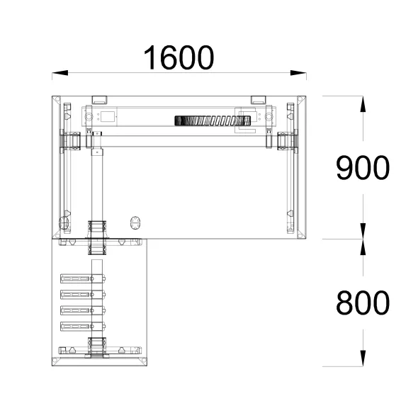 Bureau droit placage bois FrameOne II Manager - l. 160 x pr. 90 cm + retour l. 80 x pr. 60 cm - piétement arche