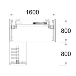 Bureau droit placage bois FrameOne II Manager - l. 160 x pr. 80 cm + retour l. 80 x pr. 60 cm - piétement cadre