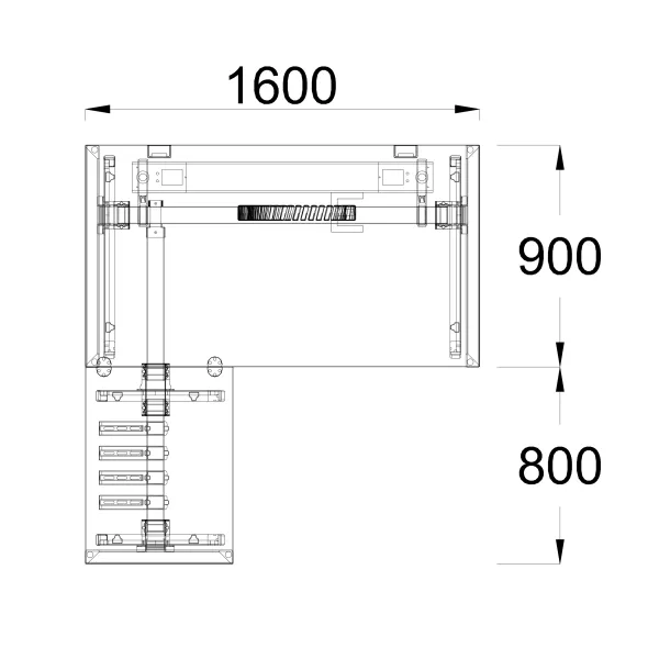 Bureau droit placage bois FrameOne II Manager - l. 160 x pr. 90 cm + retour l. 80 x pr. 60 cm - piétement cadre