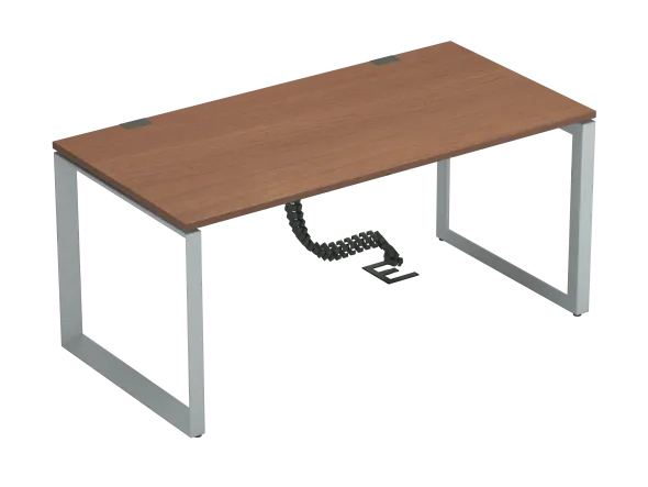 Bureau droit placage bois FrameOne II Manager - l. 160 x pr. 80 cm - piétement cadre
