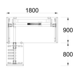 Bureau droit placage bois FrameOne II Manager - l. 180 x pr. 90 cm + retour l. 80 x pr. 60 cm - piétement arche