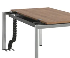 Bureau droit placage bois FrameOne II Manager - l. 160 x pr. 90 cm - piétement arche
