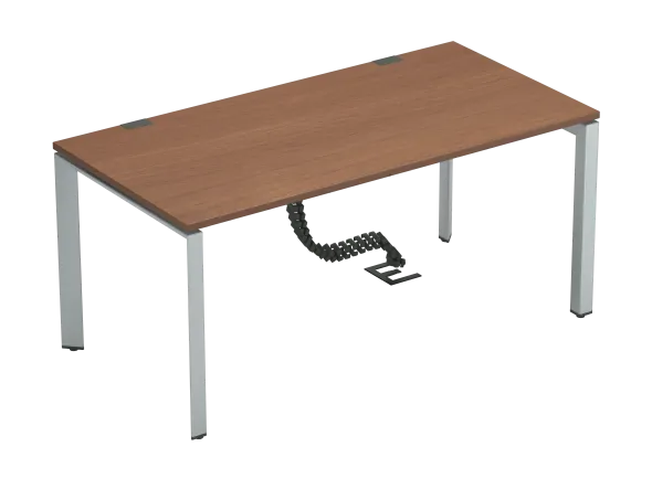 Bureau droit placage bois FrameOne II Manager - l. 160 x pr. 90 cm - piétement arche