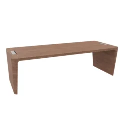 Bureau droit placage bois Quadri Prestige - l. 250 x pr. 100 cm
